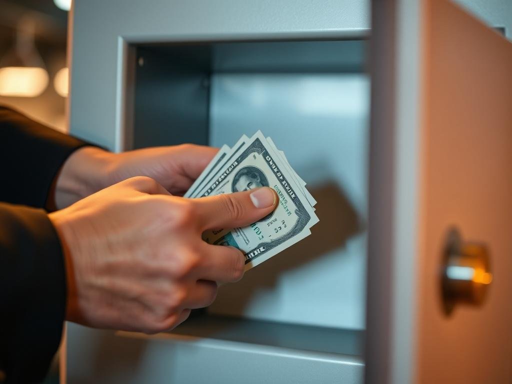 A close up shot of hands placing cash into a