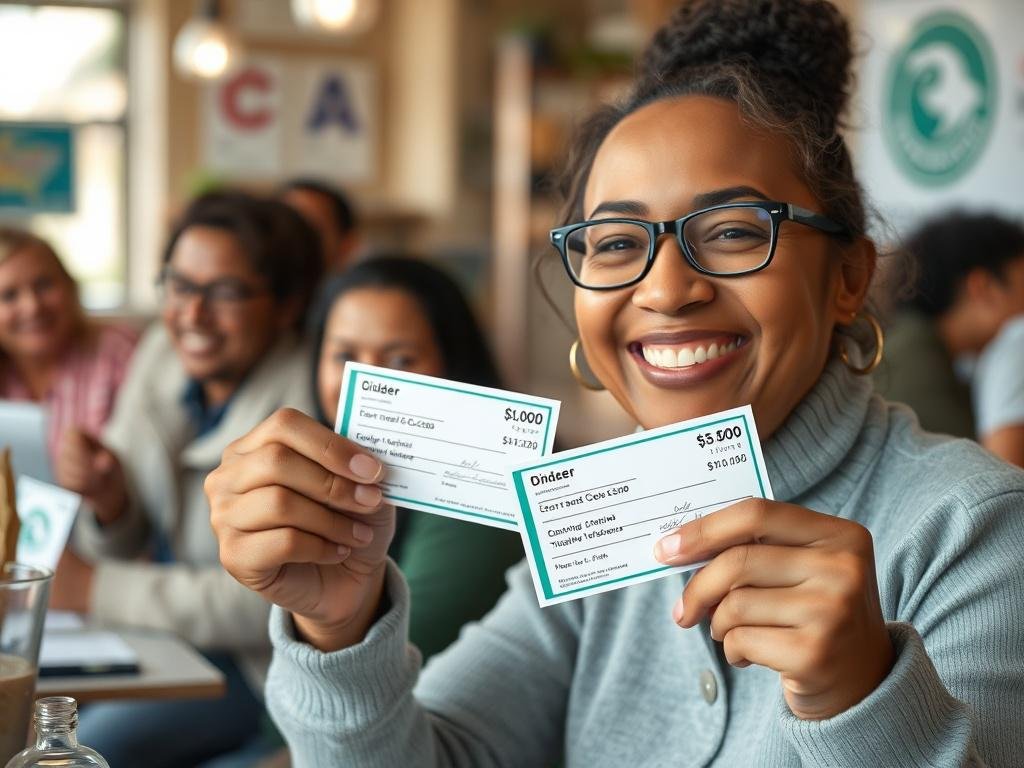 A close up shot of a happy member receiving dividend